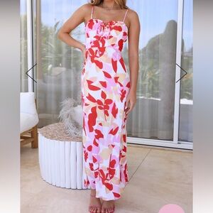 HELLO MOLLY LOVE TO BE FRIENDS MIDI DRESS, SIZE LARGE